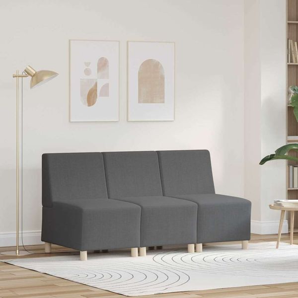 vidaXL Modulares Armfreies Sofa 3 pcs Dunkelgrau 55 x 74 x 82 cm 3399821