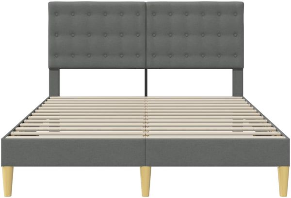 vidaXL Bettrahmen mit Kopfteil Dunkelgrau 140 x 200 cm Stoff 42027798 Bild 4