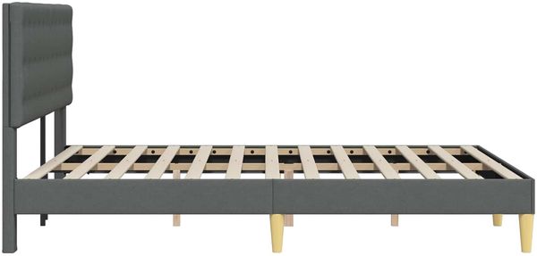vidaXL Bettrahmen mit Kopfteil Dunkelgrau 140 x 200 cm Stoff 42027798 Bild 5