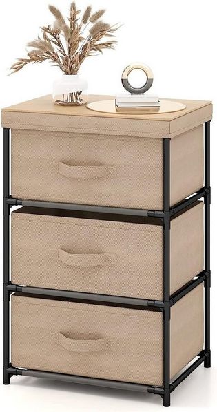 KOMFOTTEU Kommode Schubladenschrank, 4 Schubladen, Hellbraun