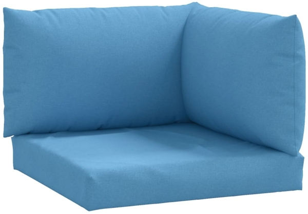 vidaXL Palettenkissen 3-tlg., Stoff, Melange Blau