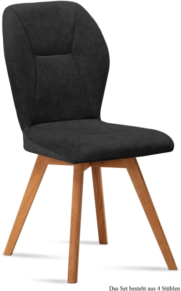 Esszimmerstuhl (4er-Set) Donia 51 x 92 x 60 Eiche geölt/Anthrazit