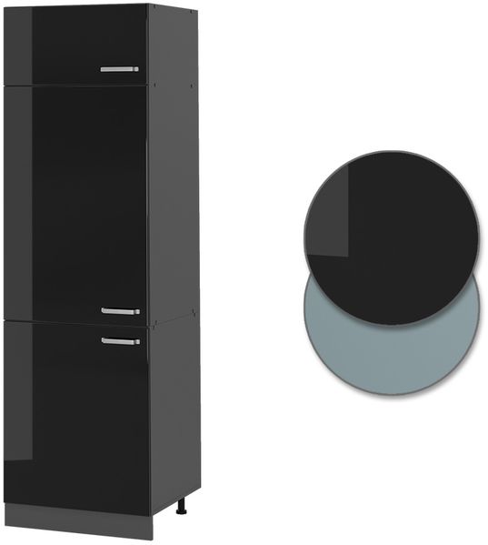 Kühlumbauschrank R-Line Schwarz Hochglanz 60 cm Vicco Bild 6