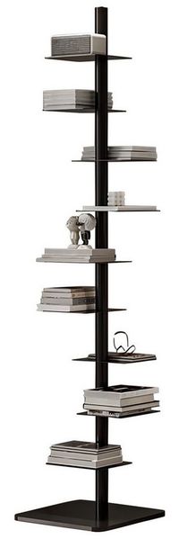 TWSOUL Bücherregal Schmiedeeisen Bücherregal, einfaches Bücherregal, drehbar, 9-stockiges Bodenregal,39cm*39cm*175cm