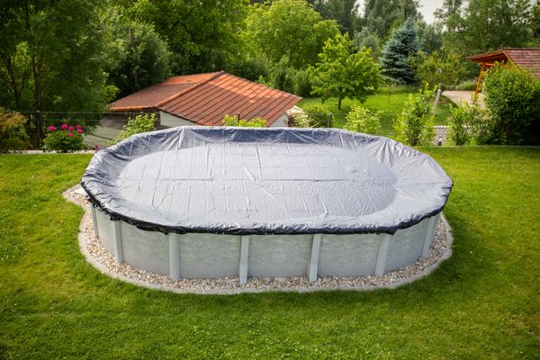 Steinbach Abdeckplane oval, PE blau, 730x370 cm