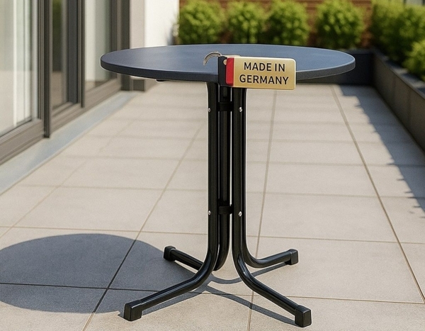 Gardissimo Gartentisch Deep 80 cm rund Klapptisch Balkontisch wetterfest klappbar (Packung, 1 Tisch), Made in Germany klappbar wetterfest