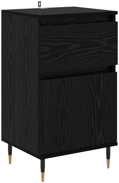 Sideboard, Kommode mit Schubladen Schwarz Eichen-Optik 40 x 35 x 70 cm j2165p