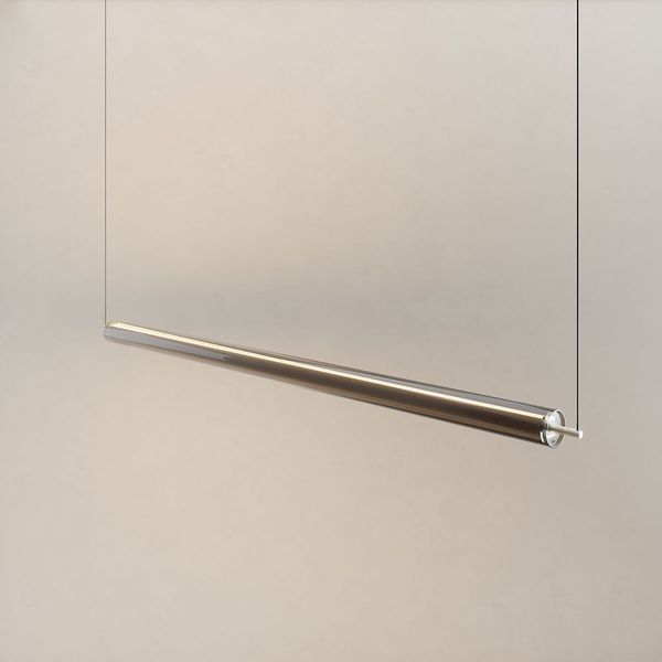s.luce Ranya LED Up & Down Pendelleuchte mit Glas-Cover & Fernbedienung Aluminium, Rauch 160cm