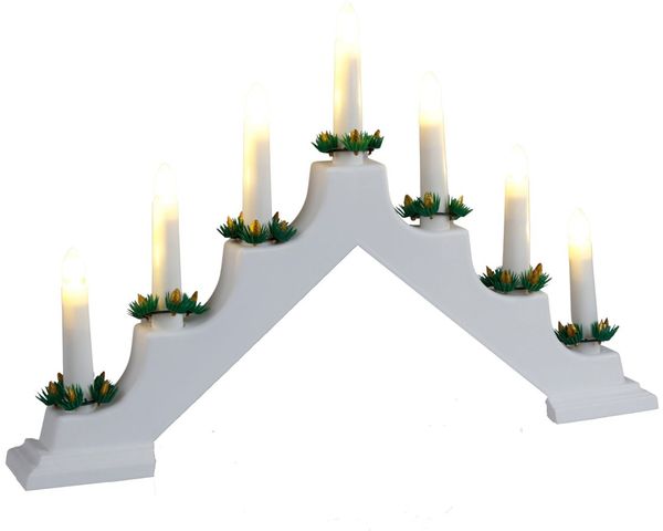 LED Schwibbogen rot weiß Lichterbogen Schwedenleuchter Fenster-Weihnachtsdeko