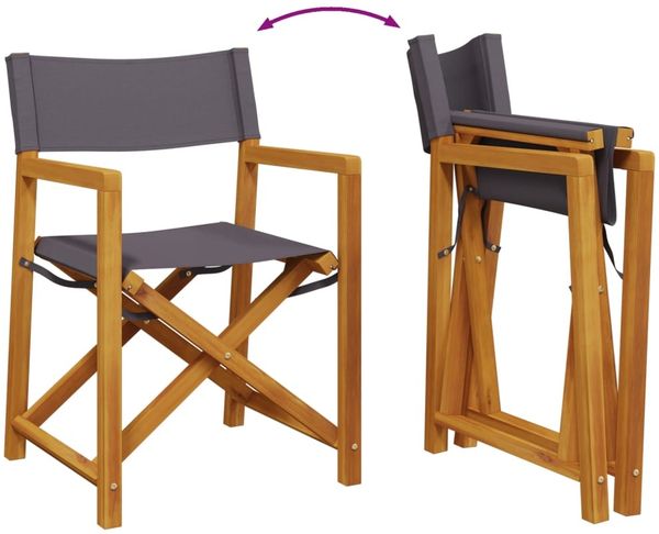 vidaXL Klappbare Gartenstühle 4 Stk. Dunkelgrau Stoff 3208919 Bild 7