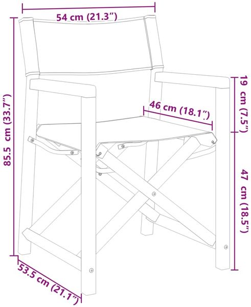vidaXL Klappbare Gartenstühle 4 Stk. Dunkelgrau Stoff 3208919 Bild 9