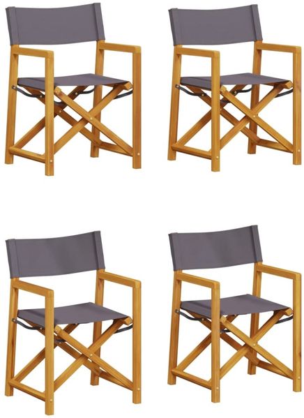 vidaXL Klappbare Gartenstühle 4 Stk. Dunkelgrau Stoff 3208919 Bild 2