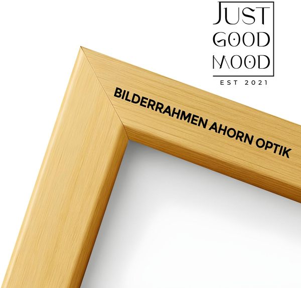 Bilderrahmen aus stabilem MDF-Holz mit Acrylglas ? Weiß Schwarz Ahorn Eiche · mit gratis Nägeln - Ahorn / 21x30 cm