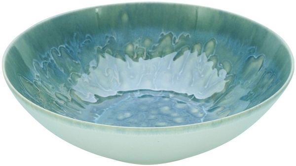 CreaTable Salatschüssel Salatschüssel YUKI, Blau, Ø 24 cm, Steinzeug