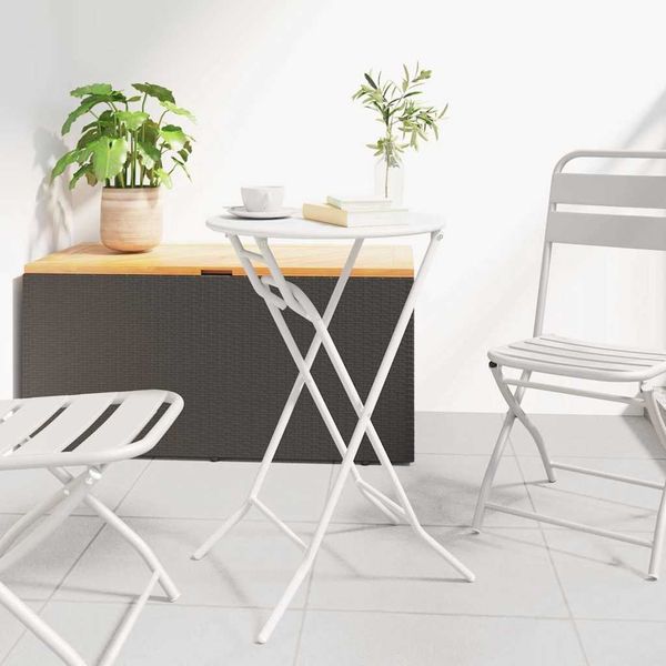 vidaXL Gartentisch Weiß 50 x 50 x 72 cm Metall 42010321