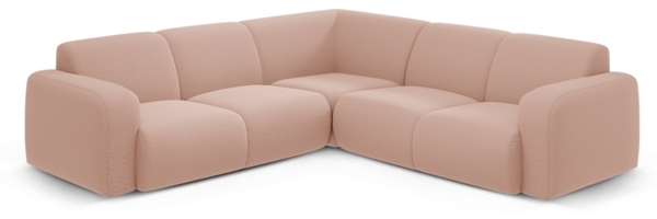 Micadoni Ecksofa Molino 5-Sitzer Boucle Baloo Puderrosa