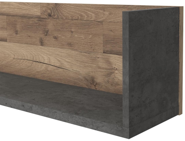 Wandregal >Husum I< in Betonoptik Dunkelgrau - 170x25,6x21,9cm (BxHxT) Bild 4
