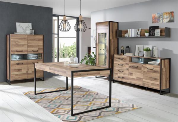 Wandregal >Husum I< in Betonoptik Dunkelgrau - 170x25,6x21,9cm (BxHxT) Bild 9