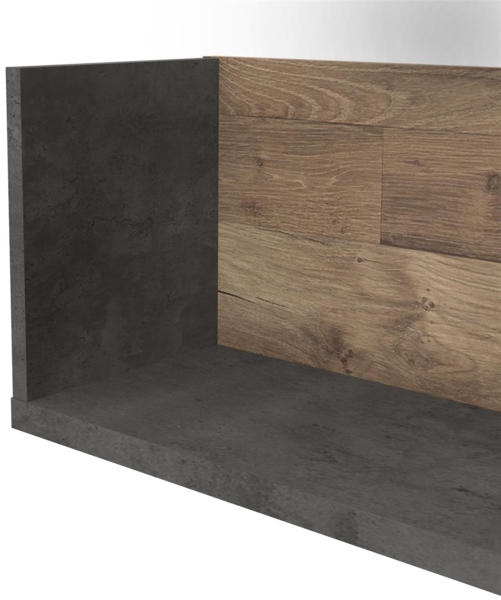 Wandregal >Husum I< in Betonoptik Dunkelgrau - 170x25,6x21,9cm (BxHxT) Bild 6