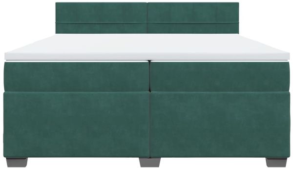 vidaXL Boxspringbett mit Matratze Dunkelgrün 200x200 cm Samt 3286405 Bild 4