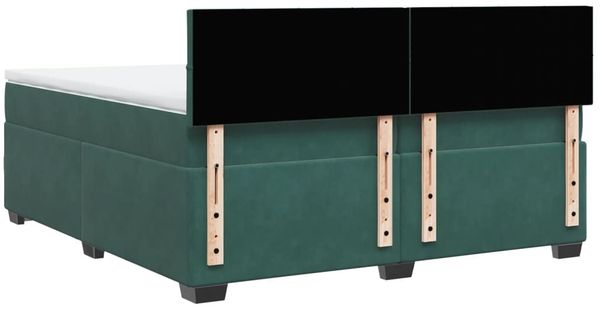 vidaXL Boxspringbett mit Matratze Dunkelgrün 200x200 cm Samt 3286405 Bild 10