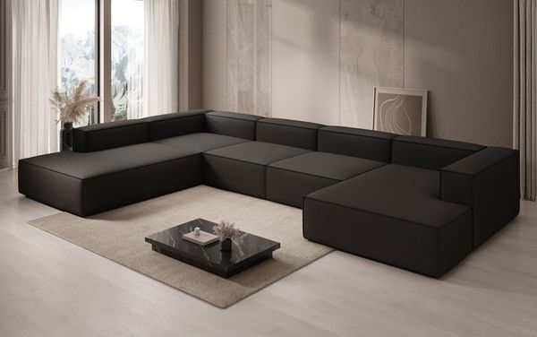 Luxusbetten24 Sofa Designer Sofa Lesley U XXL, mit Stoffbezug