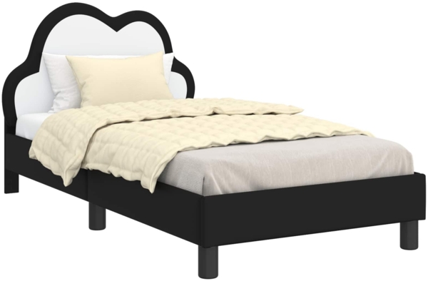 vidaXL Kinderbettgestell mit Kopfteil Schwarz 80x160 cm PU 42011176