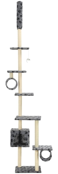 vidaXL Katzen-Kratzbaum mit Sisal-Kratzsäulen 260cm Grau Pfotenabdruck 170533 Bild 2