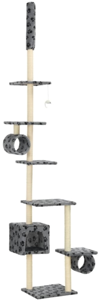 vidaXL Katzen-Kratzbaum mit Sisal-Kratzsäulen 260cm Grau Pfotenabdruck 170533 Bild 1