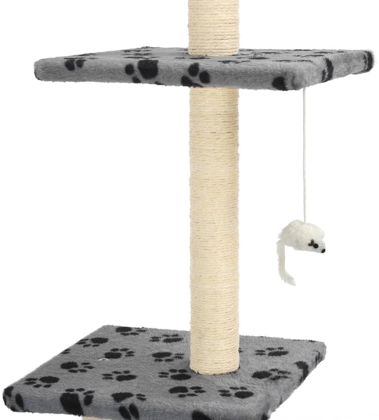 vidaXL Katzen-Kratzbaum mit Sisal-Kratzsäulen 260cm Grau Pfotenabdruck 170533 Bild 3