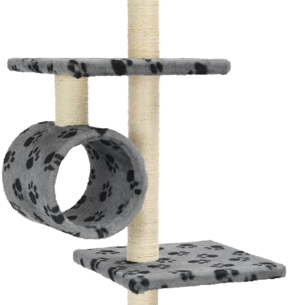 vidaXL Katzen-Kratzbaum mit Sisal-Kratzsäulen 260cm Grau Pfotenabdruck 170533 Bild 4