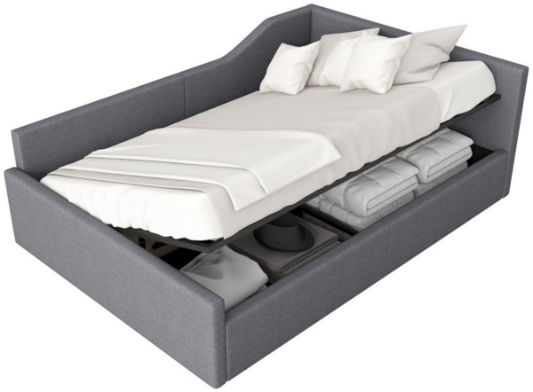 REDOM Daybett Schlafsofa,Tagesbett,Funktionsbett (Gepolstertes 140x200 Tagesbett mit Stauraum – Modernes Design aus Leinen mit Rückenlehne & Armlehnen)