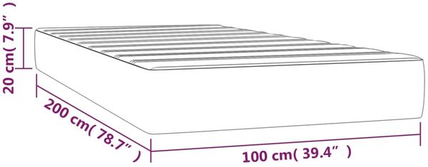 vidaXL Taschenfederkernmatratze Mittel Hellgrau 100x200x20 cm Stoff 347734 Bild 7