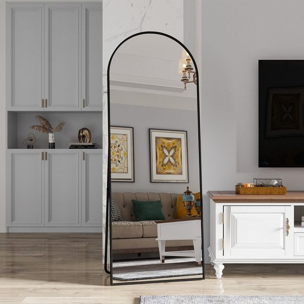 Furnishings Home Ganzkörperspiegel Oval Wandspiegel Standspiegel Groß Rechteckig/Rund Wand Ganzkörper (1 tlg), Dekorativer Runder Wandspiegel – Modern für Bad & Schlafzimmer