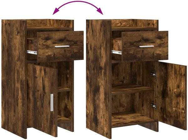 vidaXL Sideboard Geräucherte Eiche 40 x 36 x 80 cm Holzwerkstoff 8011087 Bild 8