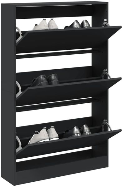 vidaXL Schuhschrank Schwarz 80x21x125,5 cm Holzwerkstoff 839925