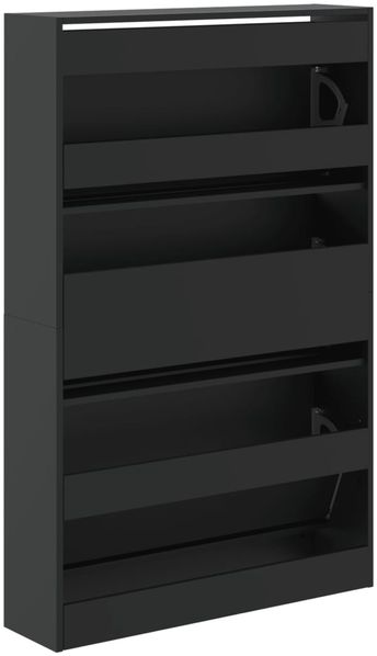 vidaXL Schuhschrank Schwarz 80x21x125,5 cm Holzwerkstoff 839925 Bild 7