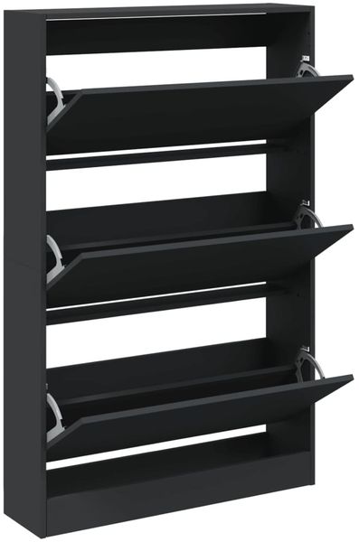vidaXL Schuhschrank Schwarz 80x21x125,5 cm Holzwerkstoff 839925 Bild 2