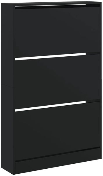 vidaXL Schuhschrank Schwarz 80x21x125,5 cm Holzwerkstoff 839925 Bild 4