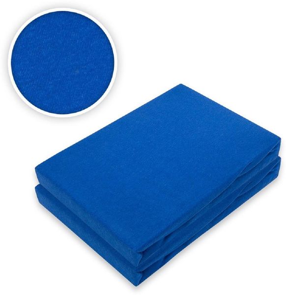 Doppelpack Jersey Spannbettlaken 180 - 200 x 200 cm Royalblau Bild 2