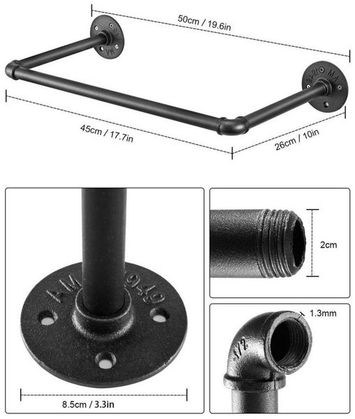Youyijia Kleiderständer 2-Pack Kleiderständer für die Wand 50cm