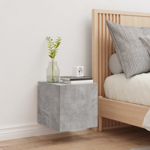 vidaXL TV-Wandschrank mit LED-Leuchten Betongrau 30,5x35x30 cm 837224 Bild 6