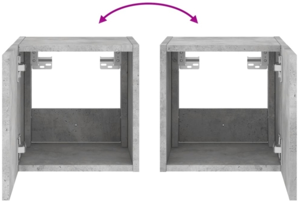 vidaXL TV-Wandschrank mit LED-Leuchten Betongrau 30,5x35x30 cm 837224 Bild 4