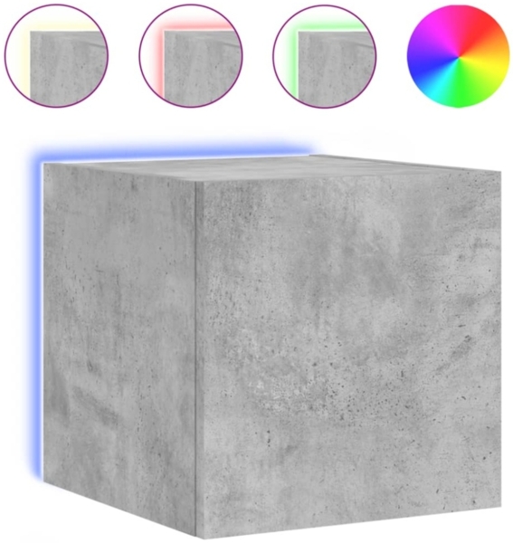 vidaXL TV-Wandschrank mit LED-Leuchten Betongrau 30,5x35x30 cm 837224 Bild 9