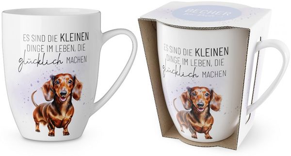 Kaffeetasse Tee Kaffee Tasse Becher 0,25l Geschenk la vida Dackel 9508051