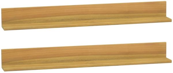 vidaXL Wandregale 2 Stk. 90x10x10 cm Massivholz Teak 338260
