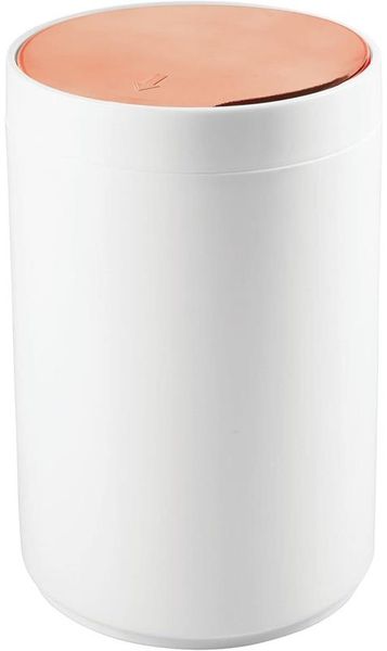 Papierkorb Abfalleimer Mülleimer Kosmetikeimer 5 Liter mDesign Weiß / Rotgold