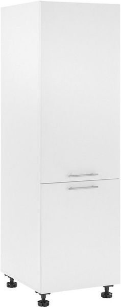 Laundreezy Einbauschrank für Kühlschrank, Weiß - Geräumiger Hochschrank für Waschküche & Hauswirtschaftsraum - 60 x 200 x 68 cm (B/H/T)