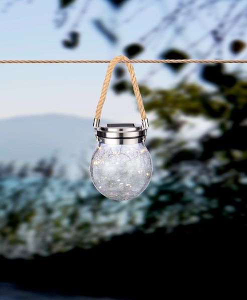 Ambia Garden Solarleuchte, Edelstahl & Glas klar, H 14 cm, LED-Leuchtmittel Solarbetrieb