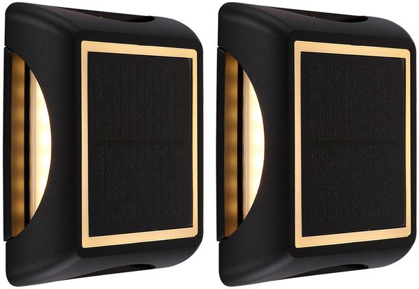 2er Set LED Solar-Bodenstrahler, Wand, IP65, Stufenschalter, L 14 cm